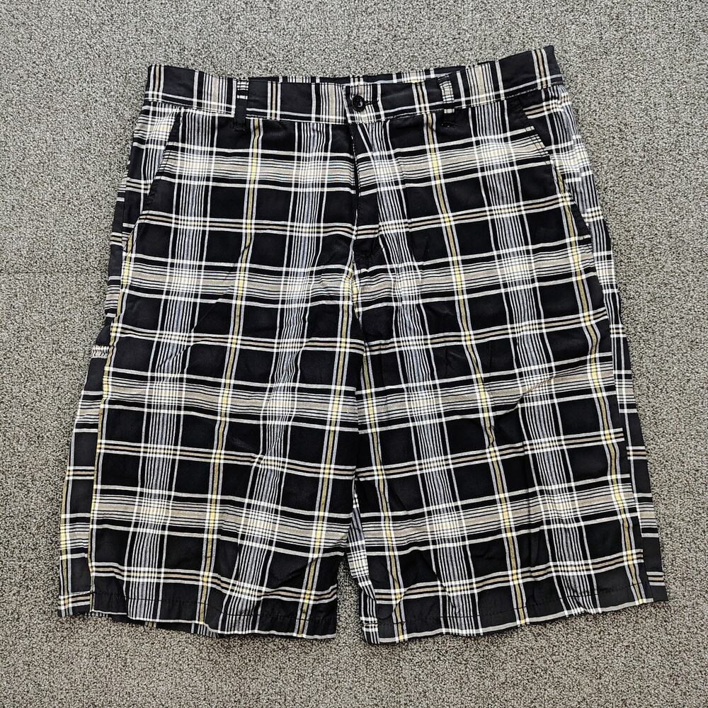 Vercho Men's Shorts Plaid Size 36 Slash Pockets Light Weight Cotton Blend
